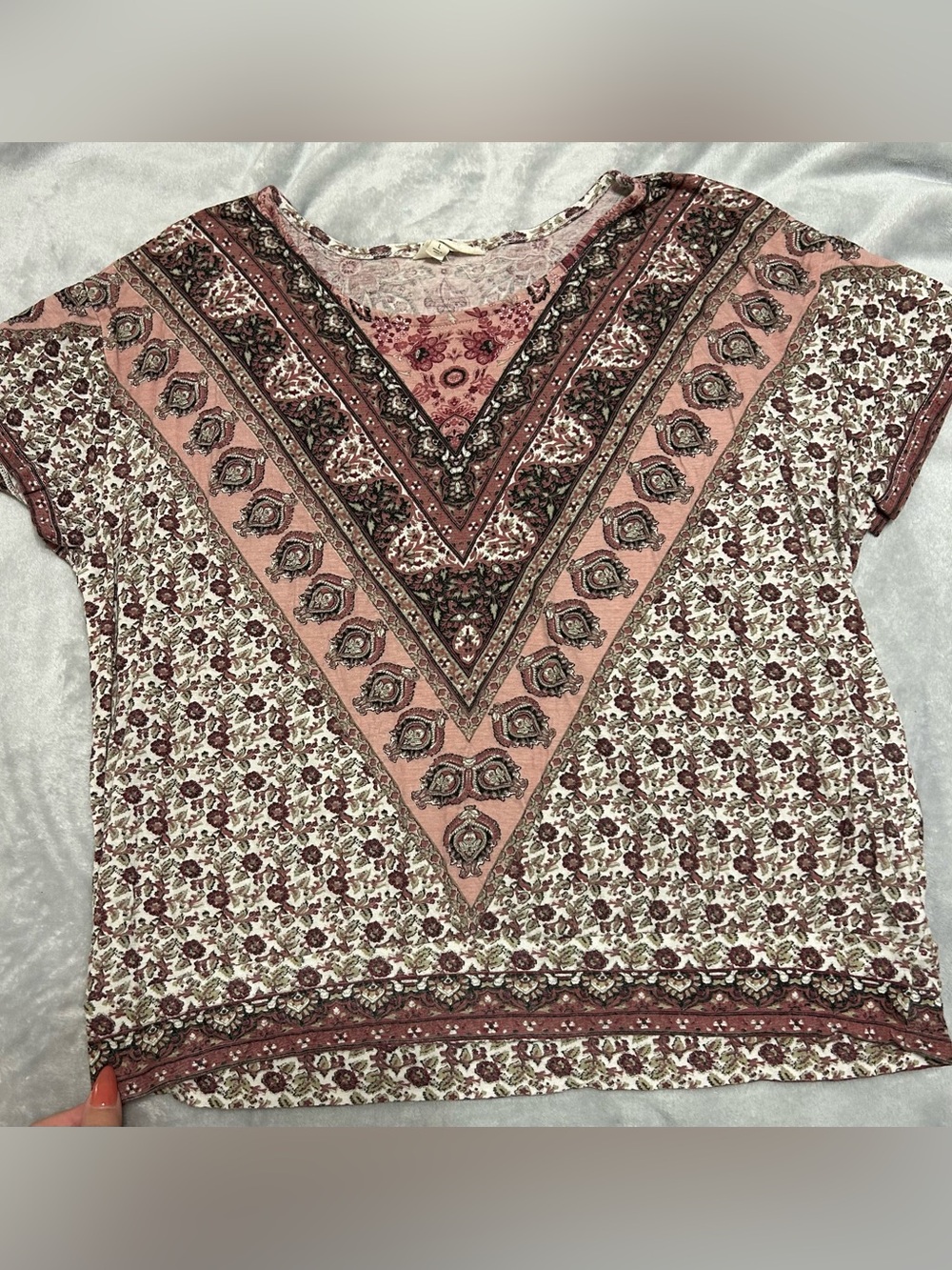 Women’s Paisley Print Short Sleeve Shirt